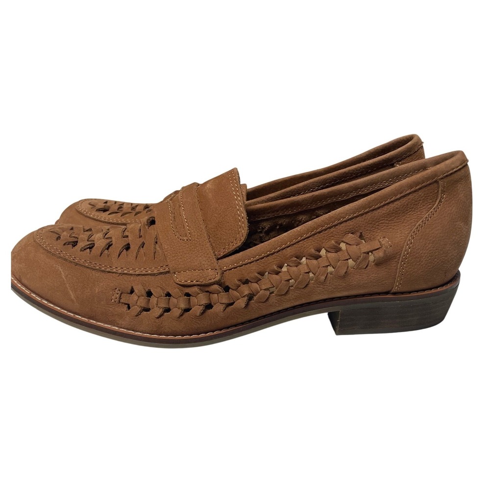 Earth Ella Woven Leather Penny Loafters Women's 8